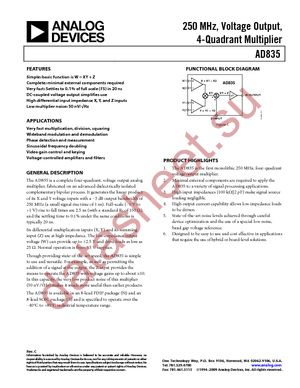 AD835ARZ-REEL7 datasheet  